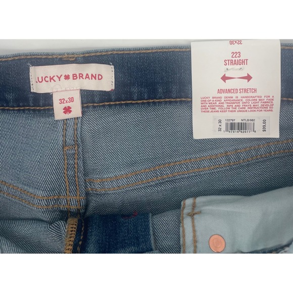 Lucky Brand 223 Straight Advanced Stretch Mens Jeans Blue Denim Size 32x30 NWT - Picture 3 of 10